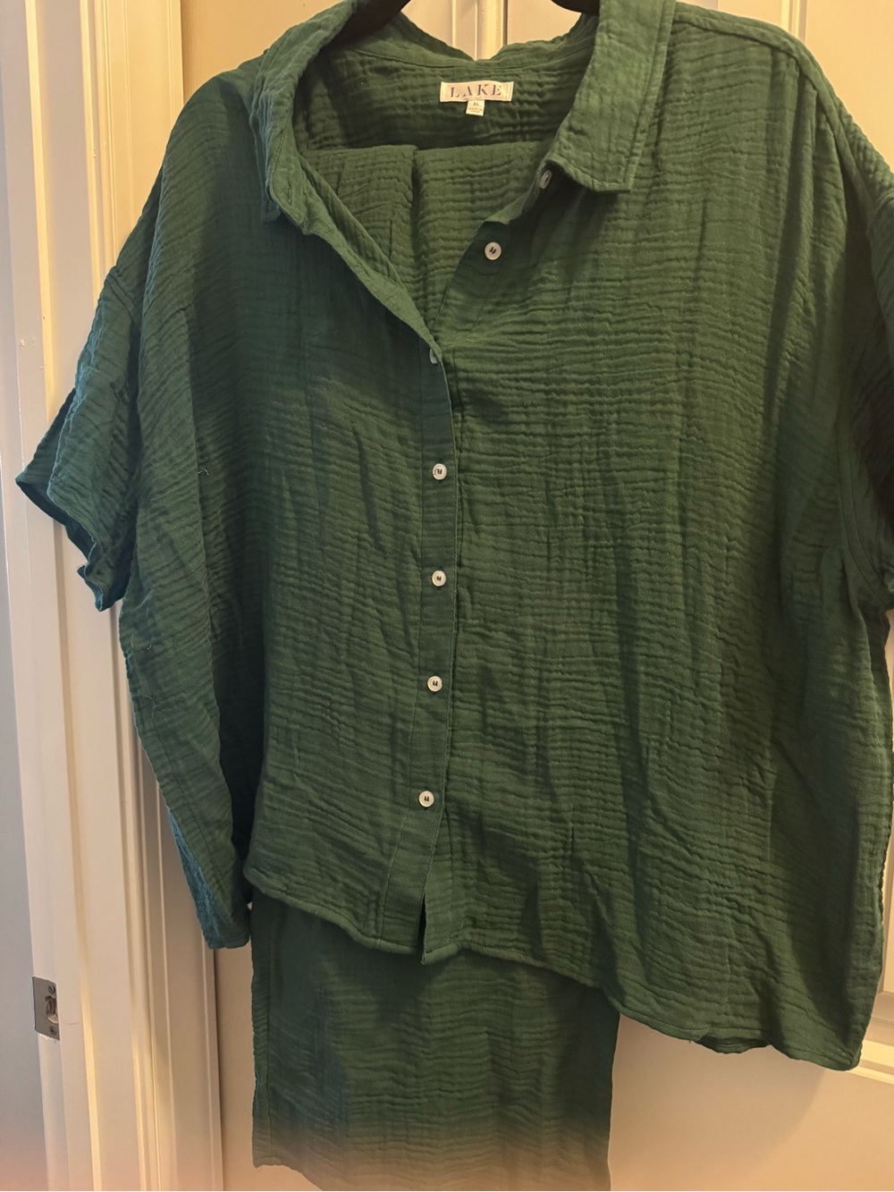 Lake hunter green 2 piece pant pajama set